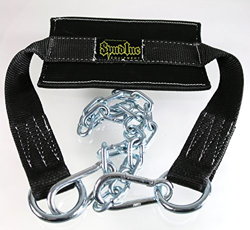 SPUD Black Dip Belt with Chain and 2 Clips for Weightlifting, Strength Training, Bodybuilding Crossfit