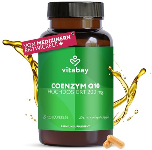 Vitabay Coenzym Q10 200 mg – 120 Vegane Kapseln – Laborgeprüft in Deutschland