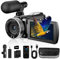 Vmotal Videocamera 4K 48MP Foto/Videoregistratore 4K 60FPS, Videocamera Digitale per YouTube Vlogging con Microfono Wireless/Scheda SD/2 Batterie/Telecomando