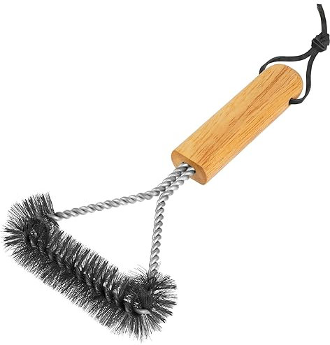 Flintronic Basics Cepillo Triangular para Parrilla, Cepillo Barbacoa, Cepillo Barbacoa de Limpieza, Parrilla Barbacoa, para Cerdas de Acero Inoxidable, Gas, Electricidad Parrilla