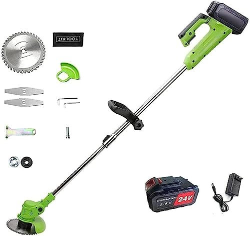 Mano Cortador de malas hierbas de césped inalámbrico, herramientas de corte de jardinería portátiles, recortadora de césped, cortadora de césped, cortadora de cepillo de hierba, 24V4000 mA, 1 batería