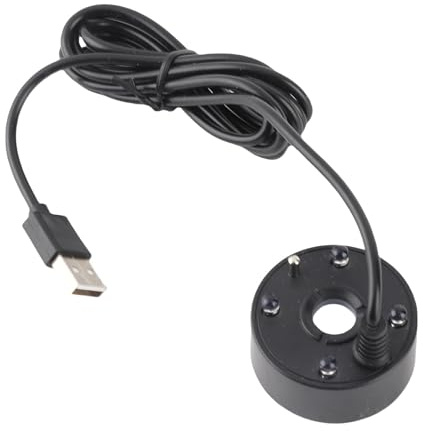 Mist Maker, Halloween Fog Machine Aluminum Atomizer USB Humidifier Fog Maker, Fountain Fogger for Party Decorations, Rockery Fish, Vase Birdbath, Office Home Room (Black)