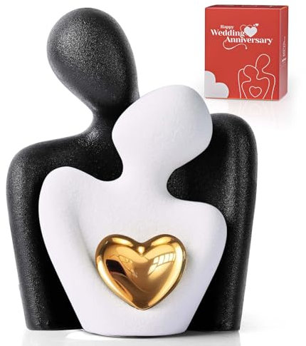 XMGZQ Regali di Coppia,Coppia di Innamorati Statua,Statua Decorativa da Interno per Coppie,Soprammobili Moderni per Casa - Scultura d'Amore,Regalo Anniversario Matrimonio Figure,Romantico Scultura