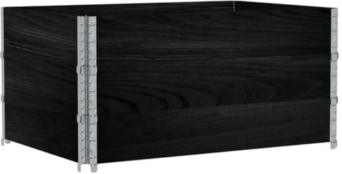 vidaXL Blumenkasten, Schwarz, 120 x 80 cm, Massivholz, Kiefernholz, Pflanzgefäß für den Außenbereich, Blumenkasten, Tomatenkasten