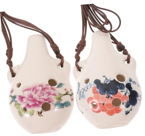 DIKACA Instrumente Für Anfänger Weiße Porzellanflöten Für Die Musikausbildung Von Jungen Und Mädchen 2er-pack Zufälliger Stil