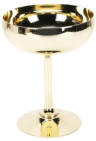 Copa de Vino Irrompible Liviana y Elegante Cóctel con Diseño Moderno Material de Acero Inoxidable Versátil para Bebidas y Postres (S oro plateado)
