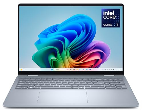 Dell 16 Plus 2-in-1 Laptop Copilot+ DB06250-16 FHD+ (1920x1200) Touch 16:10, Intel Core Ultra 7 Series 2, Intel Arc, 16GB RAM, 512GB SSD, Windows 11 Home, Azerty Keyboard, Ice Blue