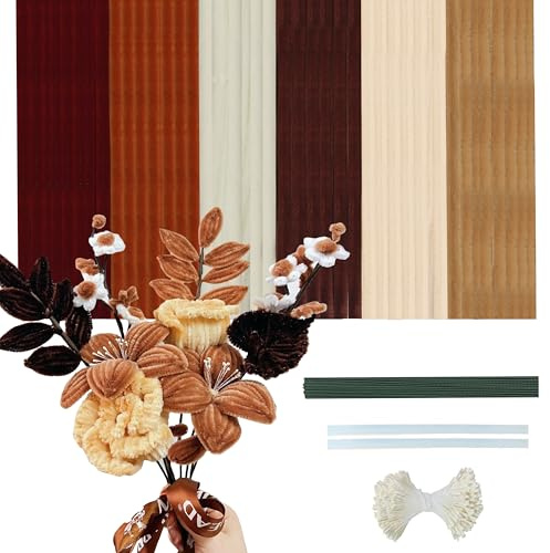 300 Piezas Limpiapipas manualidades, 6 colores Pipa limpiadores， serie marrón Limpiapipas Chenilla,Limpia Pipas ，Limpiador de Pipas,Pipe Cleaners chenilla Manualidades y Decoración del Hogar DIY