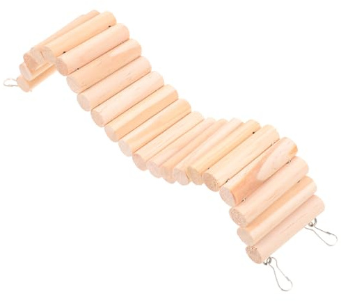 Milisten Escalera de Madera Favorece el de Mascotas Pequeñas para Hámster y Cobaya Favorece el de Mascotas Pequeñas Juguete para Entrenamiento y Entretenimiento, Color Beige