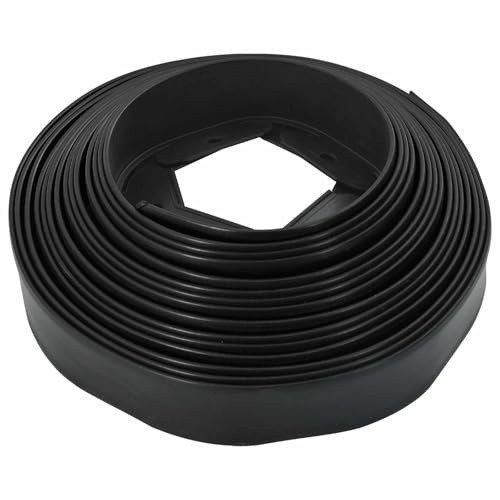 vidaXL Gräskanter Svart 5000 x 4 x 5 cm Plast, Trädgård och terrass, moderna gräskantare, hållbar plastavgränsning för utomhus, flexibla kanter med UV-skydd
