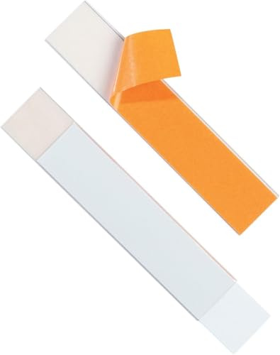 Durable Labelfix Självhäftande Etikettficka, 5 stycken, transparent, 804019 | Märkning för hyllor och lådor, 200x40 mm, kan klippas till, inkluderar insticksark, öppna kortsidor, Made in Poland