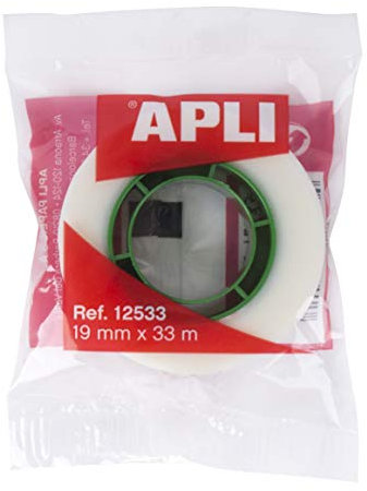 APLI 12533 - Cinta adhesiva invisible (19 mm x 33 m)