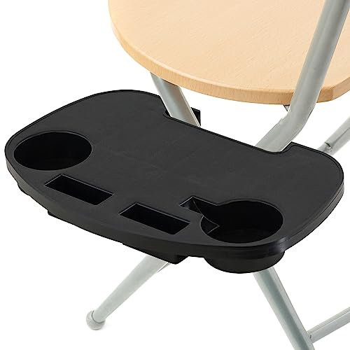 Clip On Side Table Tray for Camping Chair and Sun Loungers with 2 Cup Holders and Mobile Phone Holders, Compact Portable Storage Tray Tidy for Outdoor Garden Fishing Beach