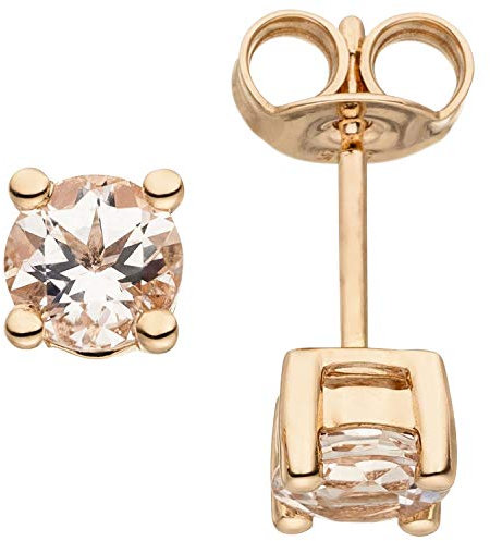 Jobo Damen-Ohrstecker aus 14 Karat 585 Rosegold mit Morganit