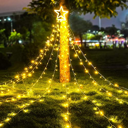 ED ljusgardin gardin ljusslinga ljusslinga gardin utomhus inomhus jul party dekoration födelsedag bröllop vardagsrum, kall vit