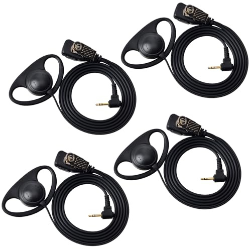 HYS D-Form 2.5mm Ohrhörer mit Mikrofon Walkie Talkie Headset Kompatibel mit Motorola Talkabout TLKR T6 T7 T8 T9 T60 T61 T80 T81 T82 T92 H2O 2-Wege-Funk (4)