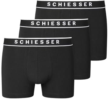 Schiesser Herren 3 PACK Boxershorts Bio Baumwolle Multipack - 95/5 Organic, schwarz_173983, 10/ 4XL