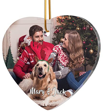 Personalisierte Weihnachtskugeln mit Foto Christbaumkugel mit Name - Weihnachtskugeln Selbst Gestalten, Personalisierte Geschenke Männer Frauen Kinder, Acrylglas