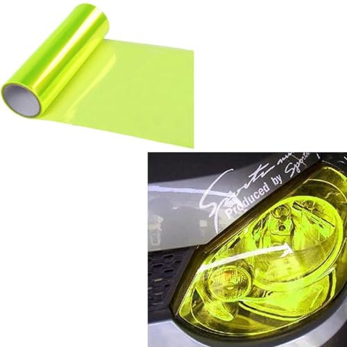 Tönungsfolie für Autoscheinwerfer, selbstklebende Vinyl-Kettfolie, Aufkleberbogen, 30 cm x 200 cm, Auto-Licht-Schutzhülle, Farbwechsel-Aufkleber für Scheinwerfer, Rücklicht (Gelb, 30 x 300 cm)