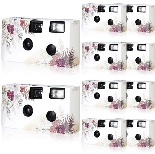 Zhengmy 10 Pack Disposable Camera Bulk for Wedding, 35mm Single Use Camera Bulk with Flash One Time for Gathering Wedding Travel(Bohemian,Colorful Film)