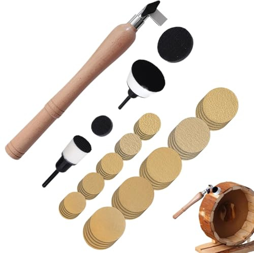 Assorted Sanding Discs Kit - Small Sanders for Tight Spaces | Bowl Sander Kit | Hand Sander | Multi Grit Sandpaper Set Ideal for Wood, Metal, and More