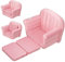QPAU Aufblasbare Kleinkindcouch, extra groß, 97 x 70 x 71 cm, 2-in-1 umwandelbares Kleinkind-Sofa zu Liege, tragbares Baby-Sofa mit Plüsch für Jungen, Mädchen, Zuhause und Camping (Rosa)