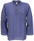 GURU SHOP Nepal Fischerhemd, Gestreiftes Goa Hippie Hemd, Yogahemd - Blau, Herren, Baumwolle, Size:XL