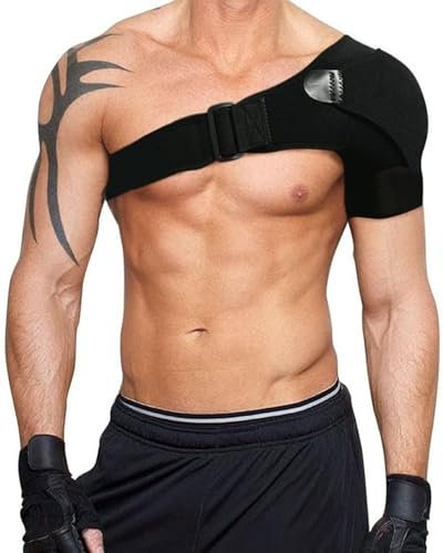 ZEXIJOW Schulterbandage,Schulterstütze,leichte Neopren-Schulterbandage mit verstellbaren Verschlüssen zur Linderung von Schulterschmerzen,Für die linke oder rechte Schulter,M