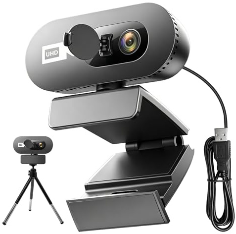 LAIVIYA Webcam 1080P Full HD con Microfono, Auto Focus e Copertura Privacy, Fotocamera PC USB Plug & Play, Angolo di visualizzazione 75°, per Linux, Win10/8/7, Mac, Streaming