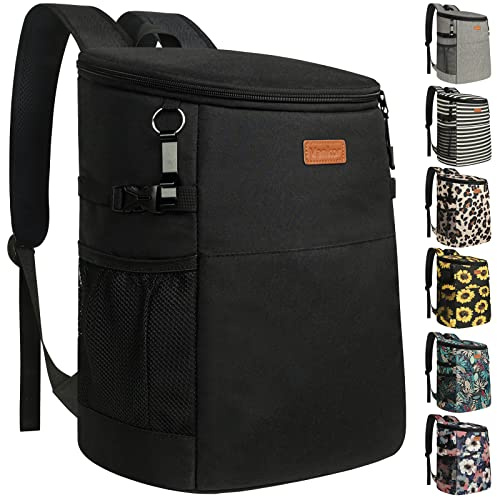 Camping 30 Cans, Soft Backpack Coolers Insulated Leak Proof Travel Waterproof Lunch Picnic Beach Work Trip Drink Beverage Beer Thermal Bag Black