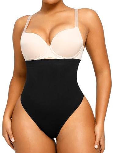 SHAPELLX Womens Shapewear Thong Tummy Control Seamless Waist Slimmer Panties Waist Cincher Shapewear Girdle Body Shaper