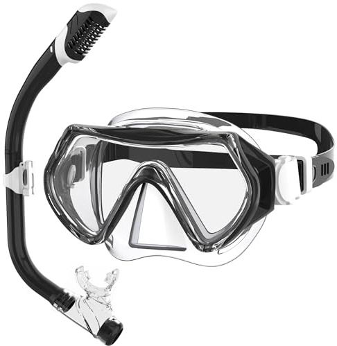 Findway Snorkelset för barn och tonåringar – dykglasögon med 180° panorama HD anti-dimma och anti-läckage för barn från 4 år
