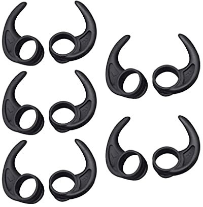 Maxtonser 5 paires de crochets d'oreillette en silicone, embouts sport, rabats, ailettes, adaptateurs, embouts pour écouteurs intra-auriculaires et intra-canal, crochets pour écouteurs