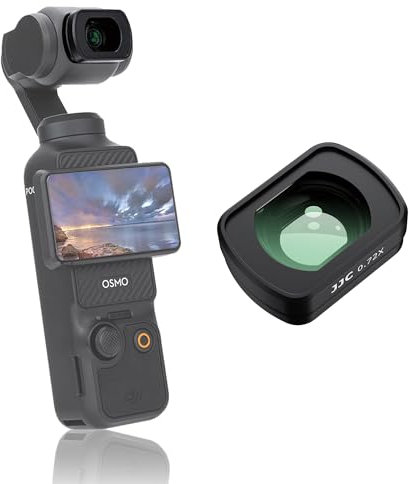 Magnetic 0.72X Osmo Pocket 3 Wide Angle Lens,Wide-Angle Lens for DJI Osmo Pocket 3 with Case,112° FOV/Dual Anti-Reflective Coatings/HD Optical Glass/Aluminum Frame Pocket3 Creator Combo Accessories