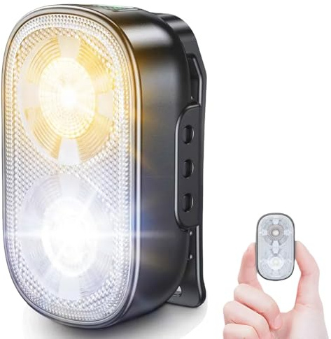 Zewdov 500LM Ultra Bright Mini Clip-on Flashlight Rechargeable, 10 Modes Hands-Free Pocket EDC Flashlights, Waterproof Small Keychain Flashlight, Running Lights for Runners/Emergency/Work/Walking