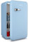 Klarstein Audrey Evo 90L Mininevera Retro - Silenciosa 40 dB, Termostato Ajustable, Puerta Reversible, Nevera Pequeña para Habitaciones, Oficinas, Azul