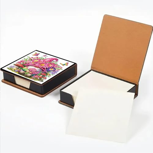 Dwarf Diamond Painting Note Box Diamond Art Painting Wooden Post Note Dispenser Memo Paper Storage Box Diamond Art by Numbers Mosaic Kits (Dwarf)