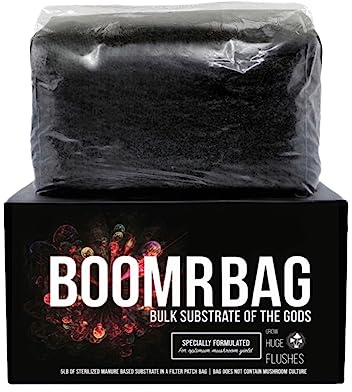 ‘Boomr Bag’ (5 lb) Manure-Based Sterile Mushroom Bulk Substrate | Maximum Yield Formula | Made in USA | Grow Dung-Loving Mushrooms | North Spore