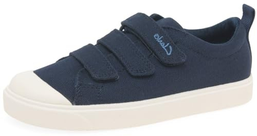 Clarks Unisex Kids City Vibe Low Top Sneakers, Blue Navy Canvas Navy Canvas, 11.5 UK Child