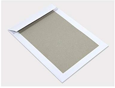 Netuno 100x Versandtasche DIN C4 weiß 229 × 324 mm 400g Versandumschlag mit Papprücken aus Graupappe Kartonrücken Papprückwandversandtasche weiß haftklebend mit Abziehstreifen