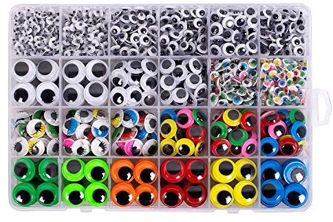 1620pcs Googly Wiggle Eyes Self Adhesive, for Craft Sticker Eyes Multi Colors and Sizes for DIY by ZZYI