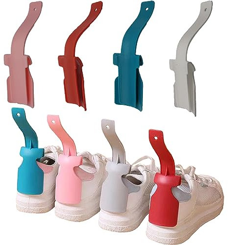 SUQ Lazy-Schuh-Helper, Schuhlifting Helfer, Schuhe Hebehilfe, Faul Schuhhelfer, Lazy Shoe Helper Unisex-Schuhlöffel, Tragbarer-Schuhanzieher-Kunststoff, Passend für Alle Schuhe, 4 Stück