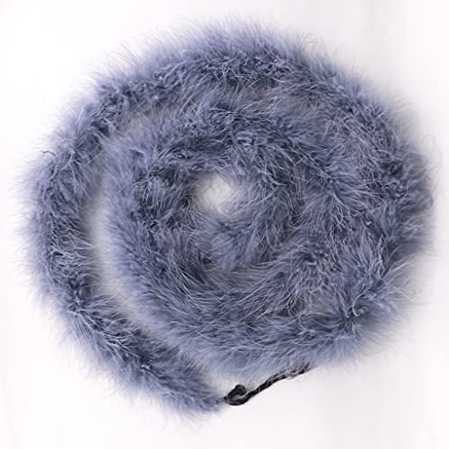 Egurs, Boa di piume, 200 cm, soffice ghirlanda di piume, per cucito, artigianato, decorazione fatta a mano, per feste, accessori per costumi, colore grigio