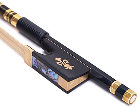 AMZZ 4/4 Professional Carbon Fiber Violin Bow - Full Size Orchestra Bow with Mongolian Horsehair & Fleur-de-Lis Design, Pro-Grade Low-Maintenance for Concert Levels