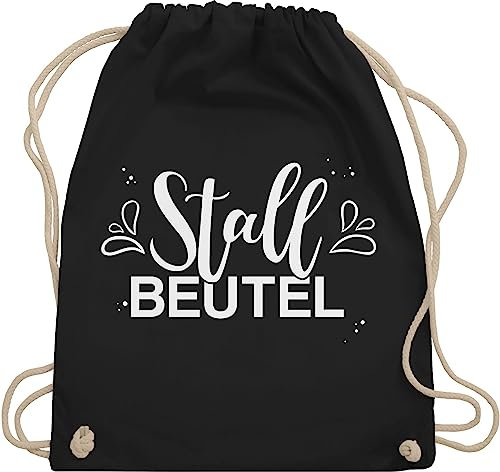Turnbeutel Rucksack - Pferde - Taschen - Stallbeutel Lettering - Unisize - Schwarz - stalltasche pferd pferdeliebhaber stall beutel pferdebeutel reiten sportbeutel pferderucksäcke pferdespruch
