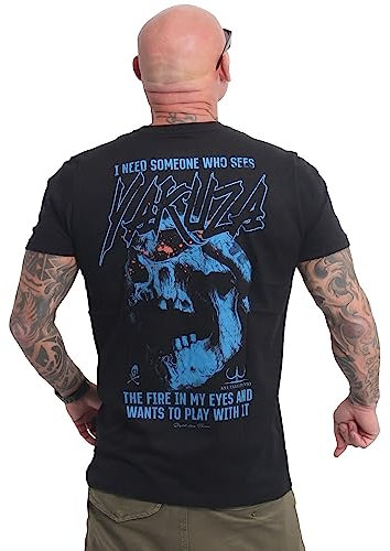 Yakuza Herren Fire T-Shirt, Schwarz, 4XL