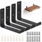 DBREAKS 4 Stk Regalhalterung Schwarze, L-Form Regalhalter, Wandregal Halterung, Heavy Duty Regalhalterung, Regalträger Metall, Für Bücherregale, Schrankregale, Badezimmerregale, Blumenregale,13.5cm