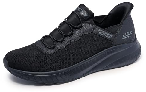 Skechers Men's Bobs Squad Chaos Daily Hype Slip-in Trainers, Black Knit, 9 UK
