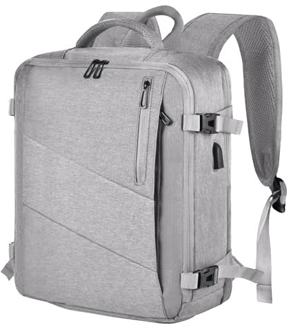 Leyrica Reiserucksack 45x36x20 für Easyjet, Rucksack Handgepäck Travel Backpack Wasserdichter Tagesrucksack Schultasche Wanderrucksack (Hellgrau)