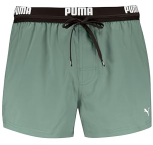 PUMA Pantalones Cortos con Logotipo para, Gris Oscuro, L